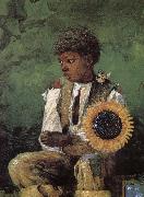 Winslow Homer Dedicated to the teacher s sunflower oil painting artist